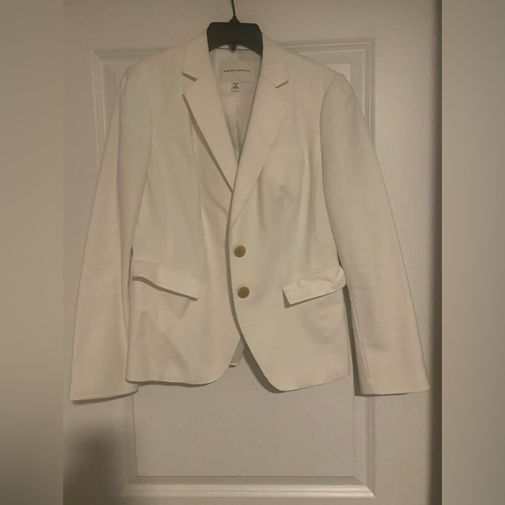 Banana Republic Cream Blazer Structured Shoulders